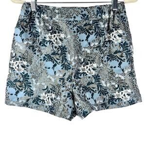 NEW Free People Metallic Floral Brocade High-Waisted Shorts S